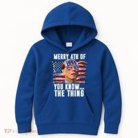 Merry 4th Of You Know The Thing Funny Biden Kids Hoodie thumb 0