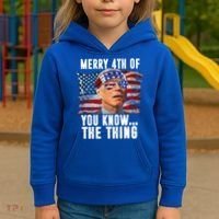 Merry 4th Of You Know The Thing Funny Biden Kids Hoodie thumb 3