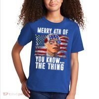 Merry 4th Of You Know The Thing Funny Biden Kids T-Shirt thumb 2