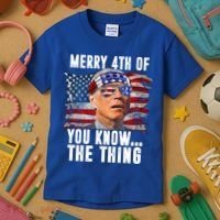 Merry 4th Of You Know The Thing Funny Biden Kids T-Shirt thumb 3