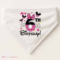 My 6st Birthday Funny Birthday Party Girl USA-Made Doggie Bandana thumb 0