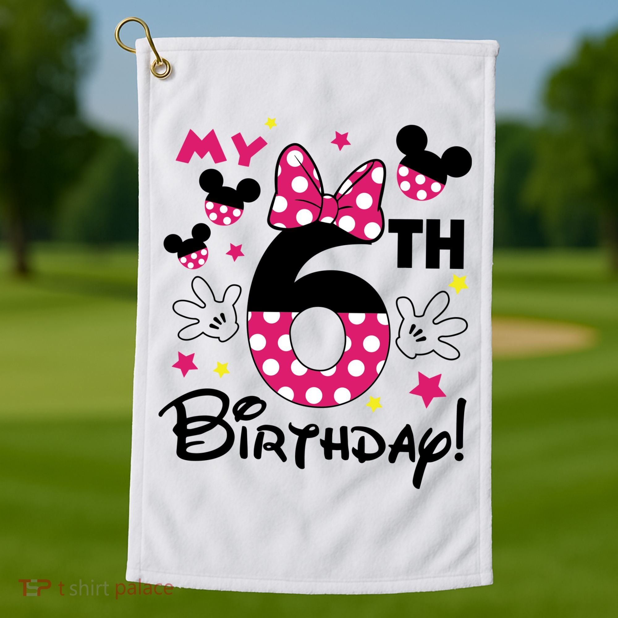 My 6st Birthday Funny Birthday Party Girl Golf Towel