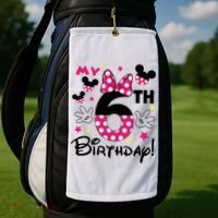 My 6st Birthday Funny Birthday Party Girl Golf Towel thumb 2