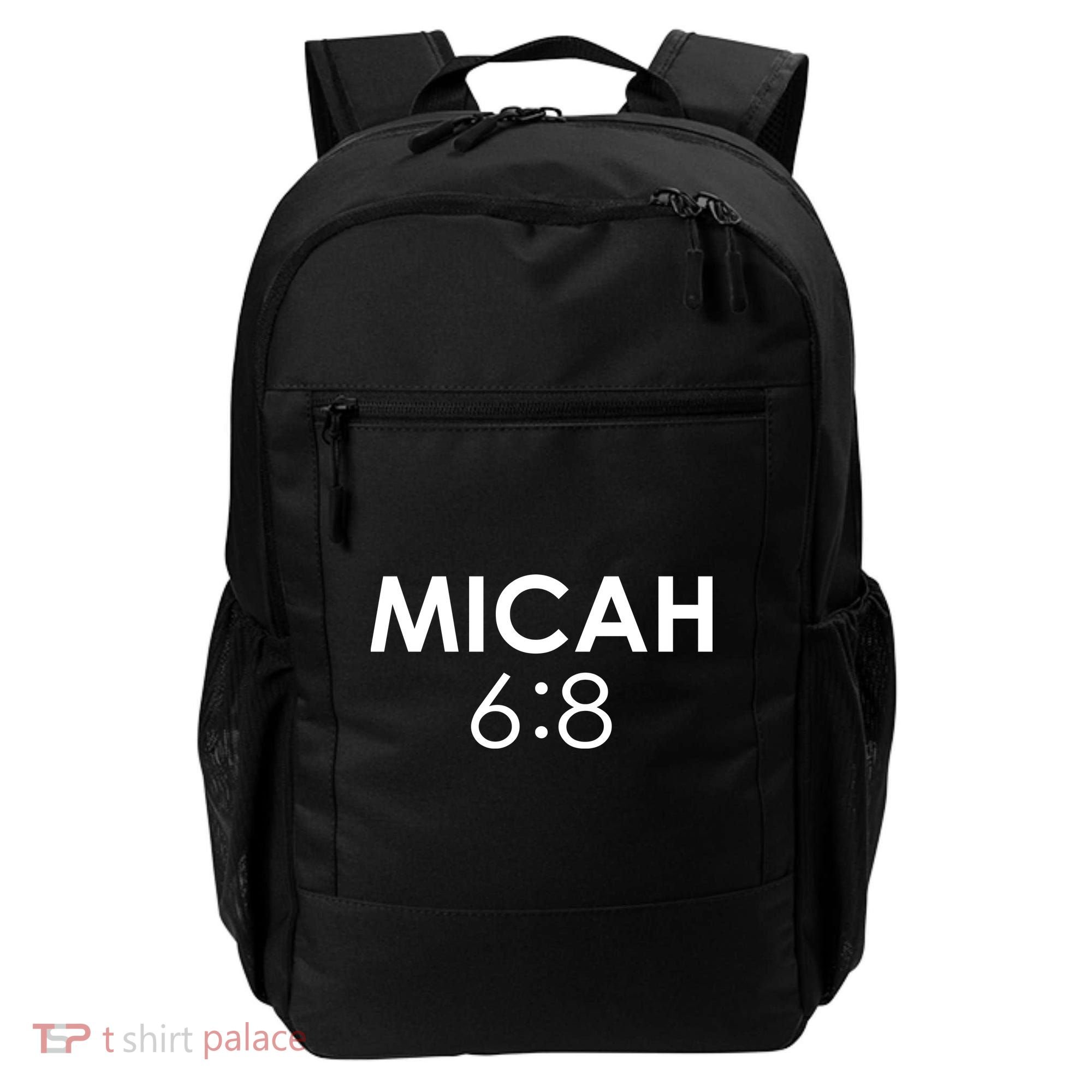 Micah 6:8 Bible Verse Christian Inspirational Catholic Backpack