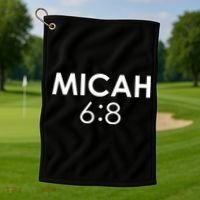 Micah 6:8 Bible Verse Christian Inspirational Catholic Golf Towel thumb 1