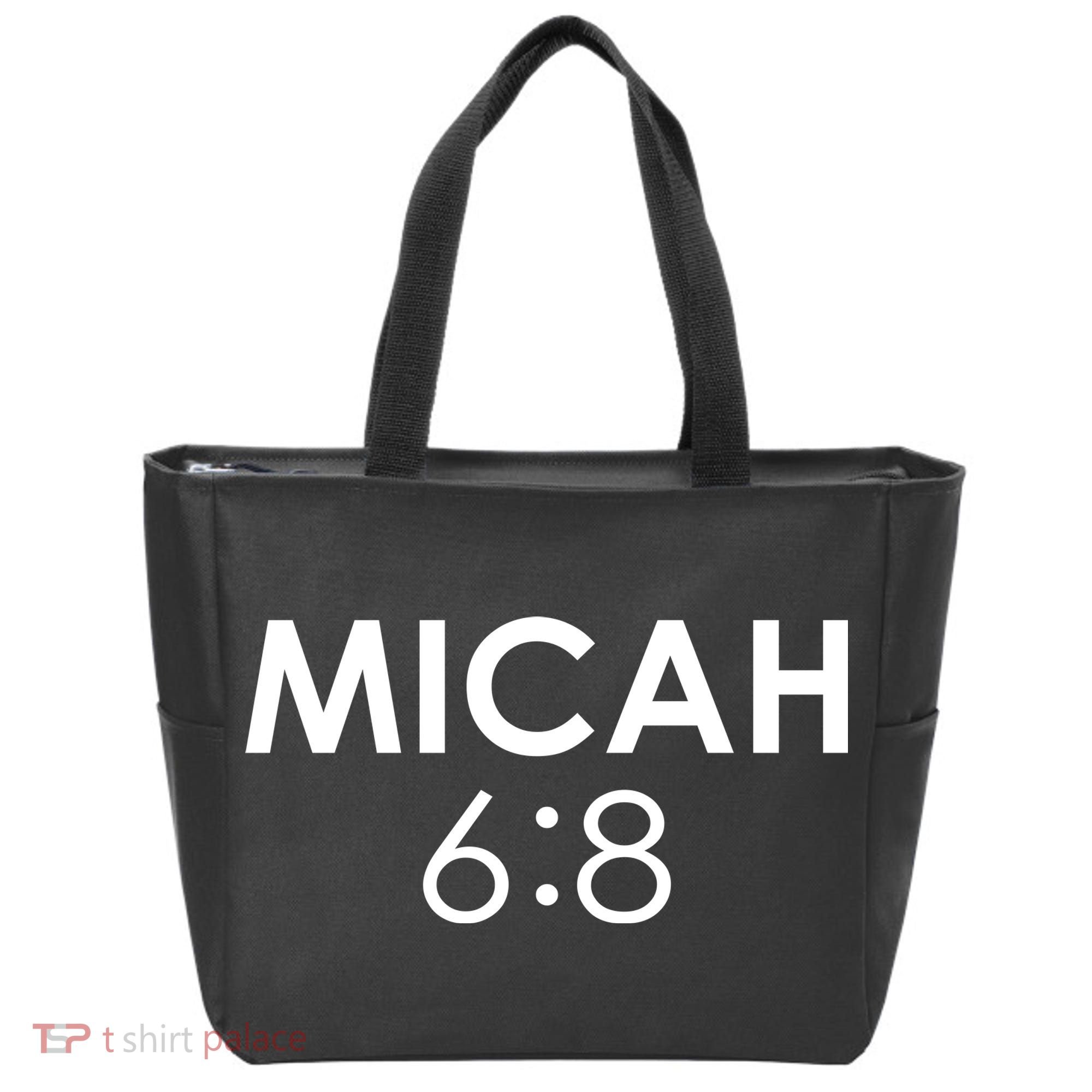 Micah 6:8 Bible Verse Christian Inspirational Catholic Tote Bag