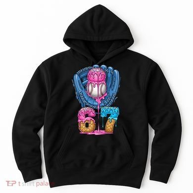 Meme 67 Gen Alpha Slang Ice Cream Drip Baseball Glove Hoodie