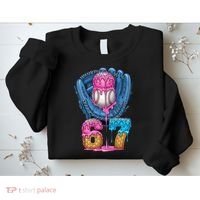 Meme 67 Gen Alpha Slang Ice Cream Drip Baseball Glove Sweatshirt thumb 2