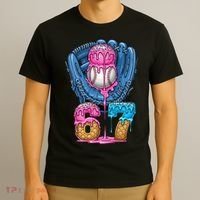 Meme 67 Gen Alpha Slang Ice Cream Drip Baseball Glove T-Shirt thumb 3
