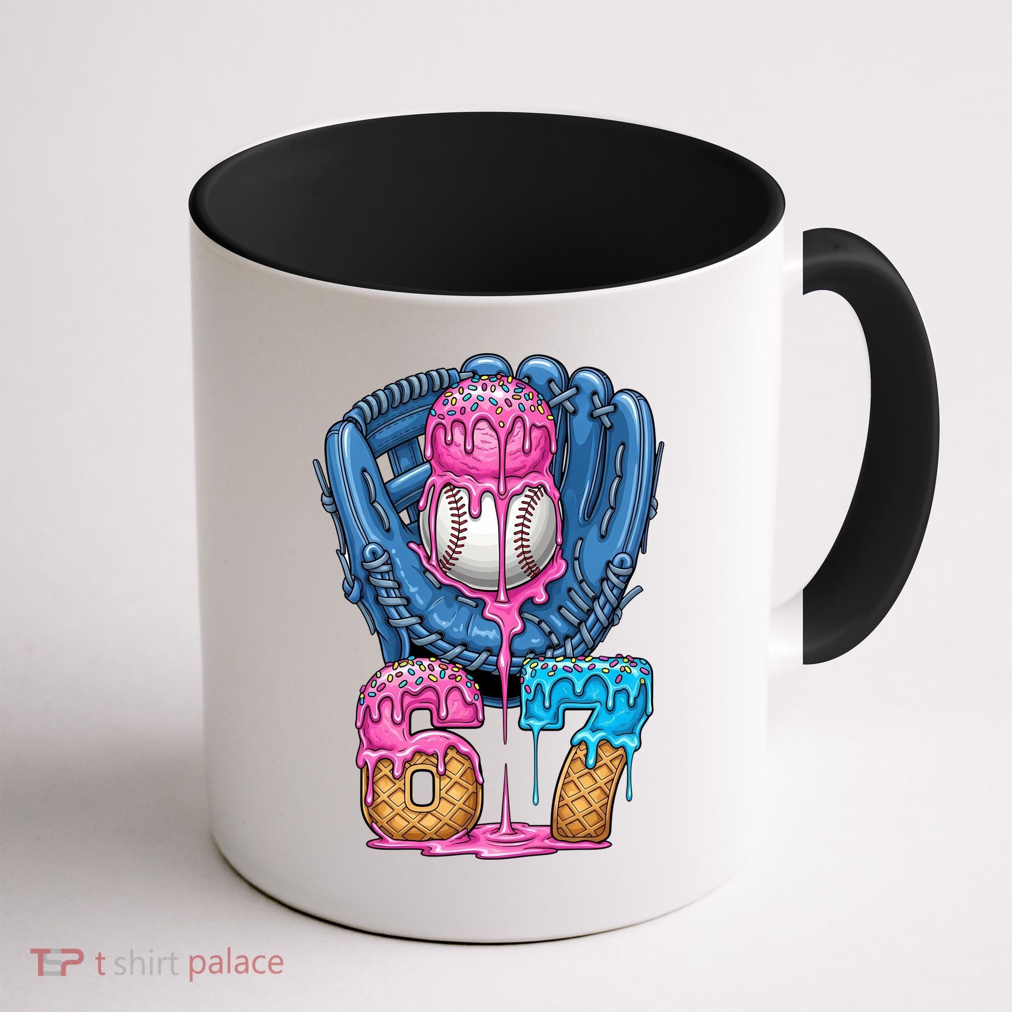 Meme 67 Gen Alpha Slang Ice Cream Drip Baseball Glove Coffee Mug