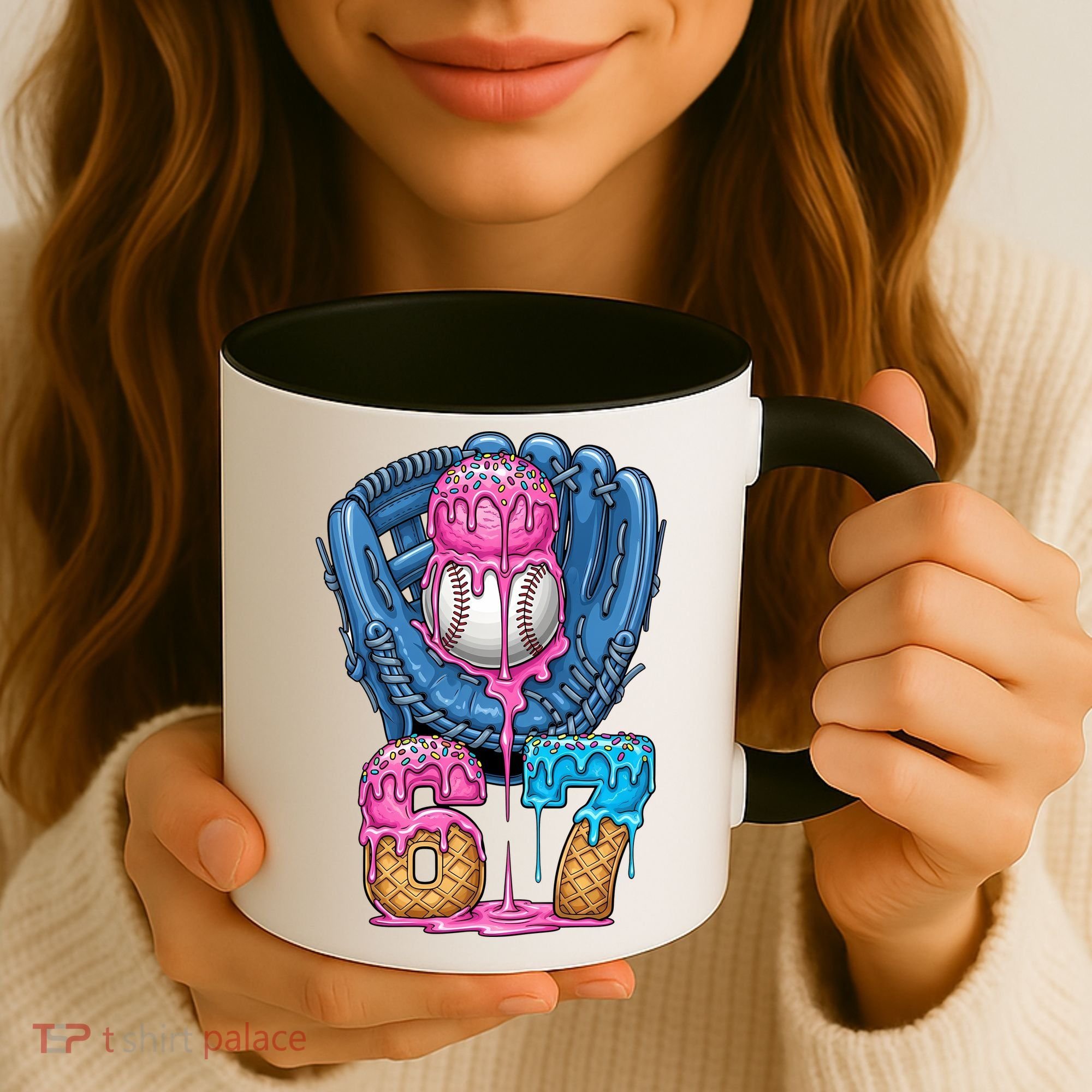 Meme 67 Gen Alpha Slang Ice Cream Drip Baseball Glove Coffee Mug