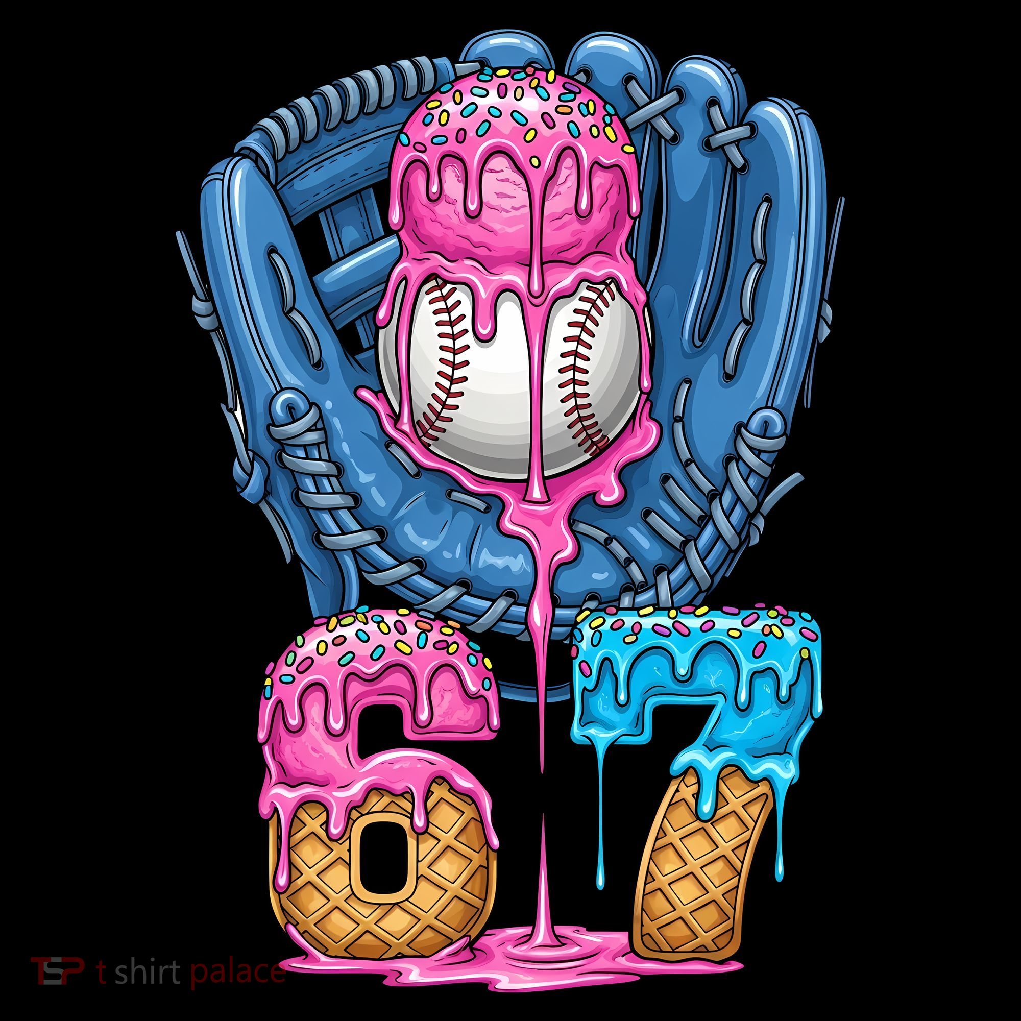 Meme 67 Gen Alpha Slang Ice Cream Drip Baseball Glove Coffee Mug