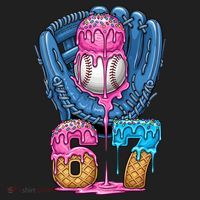 Meme 67 Gen Alpha Slang Ice Cream Drip Baseball Glove Beanie thumb 2