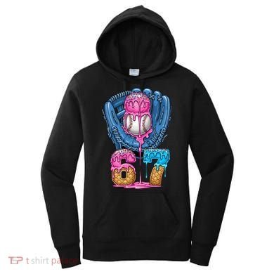 Meme 67 Gen Alpha Slang Ice Cream Drip Baseball Glove Women's Hoodie