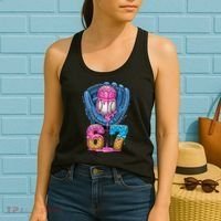 Meme 67 Gen Alpha Slang Ice Cream Drip Baseball Glove Women's Tank Top thumb 2