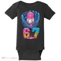 Meme 67 Gen Alpha Slang Ice Cream Drip Baseball Glove Baby Bodysuit thumb 0