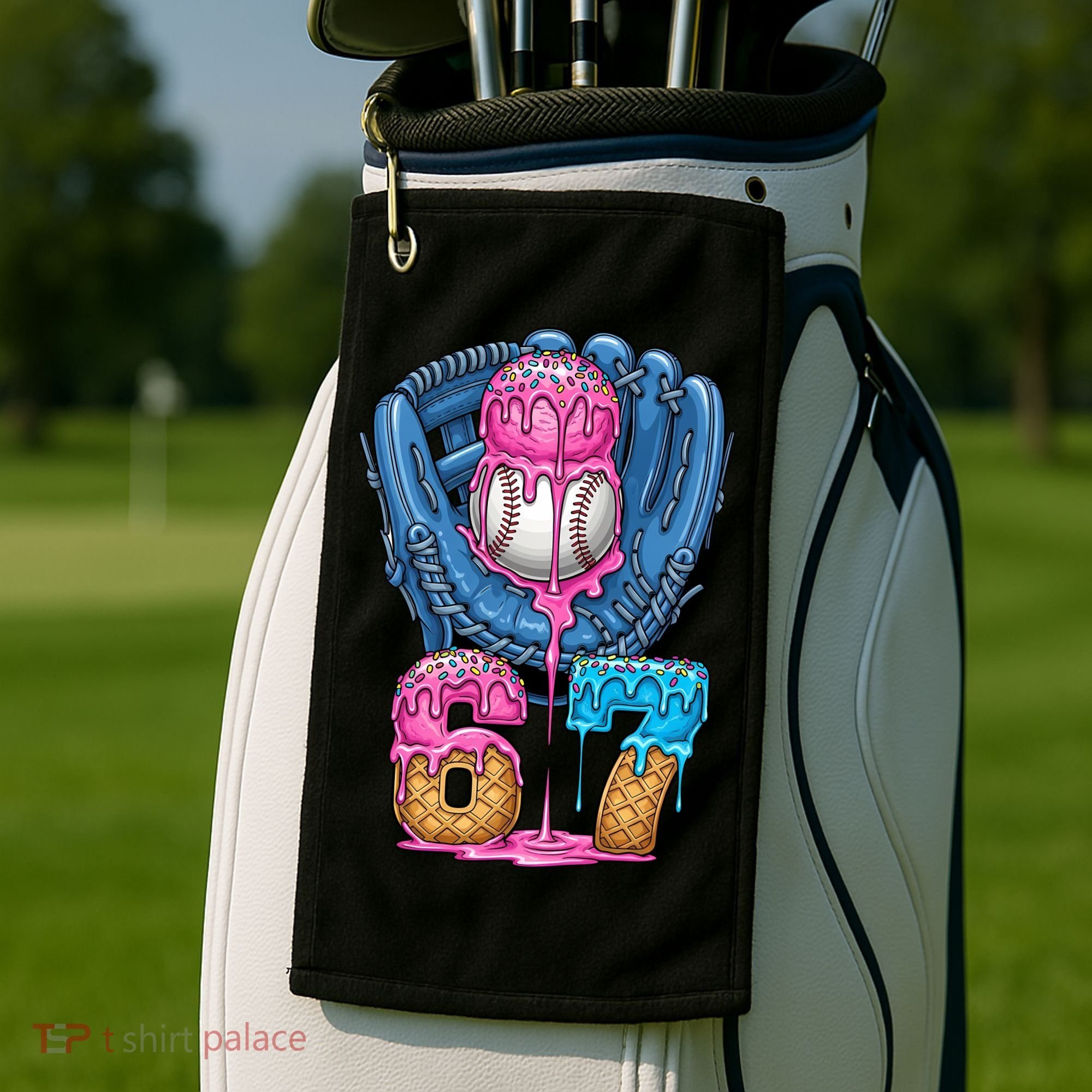 Meme 67 Gen Alpha Slang Ice Cream Drip Baseball Glove Golf Towel