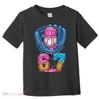 Meme 67 Gen Alpha Slang Ice Cream Drip Baseball Glove Toddler T-Shirt thumb 0