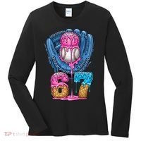 Meme 67 Gen Alpha Slang Ice Cream Drip Baseball Glove Women's Long Sleeve Shirt thumb 0