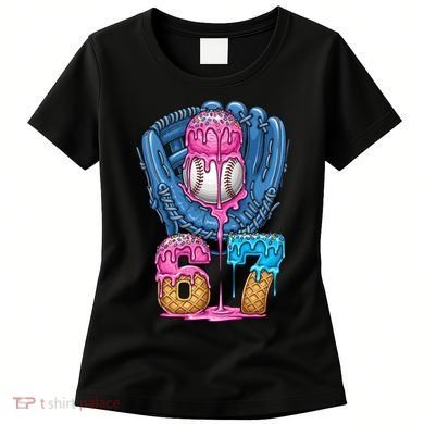 Meme 67 Gen Alpha Slang Ice Cream Drip Baseball Glove Women's T-Shirt