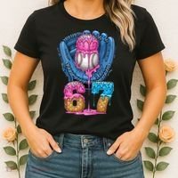 Meme 67 Gen Alpha Slang Ice Cream Drip Baseball Glove Women's T-Shirt thumb 2