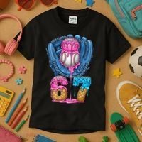 Meme 67 Gen Alpha Slang Ice Cream Drip Baseball Glove Kids T-Shirt thumb 3