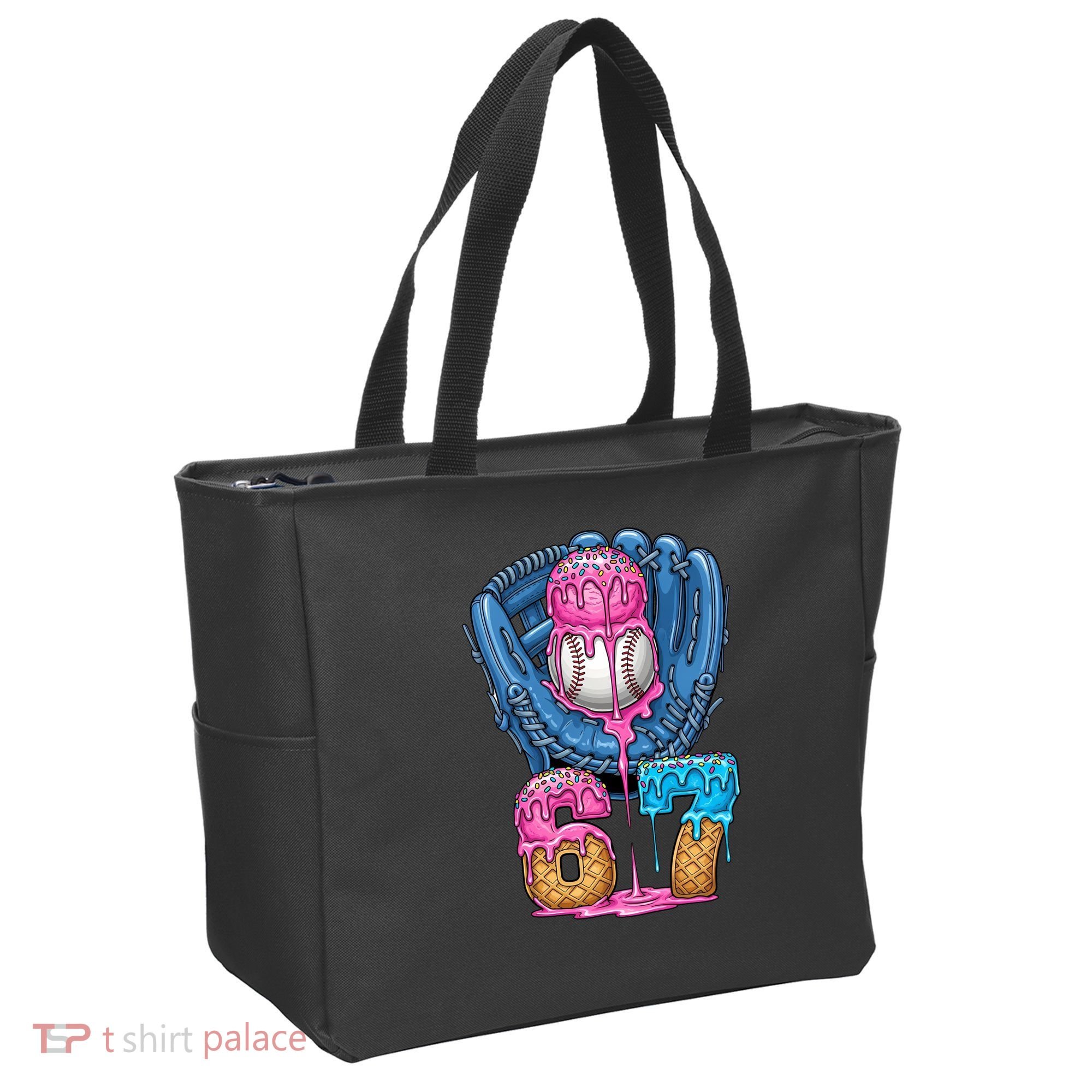 Meme 67 Gen Alpha Slang Ice Cream Drip Baseball Glove Tote Bag