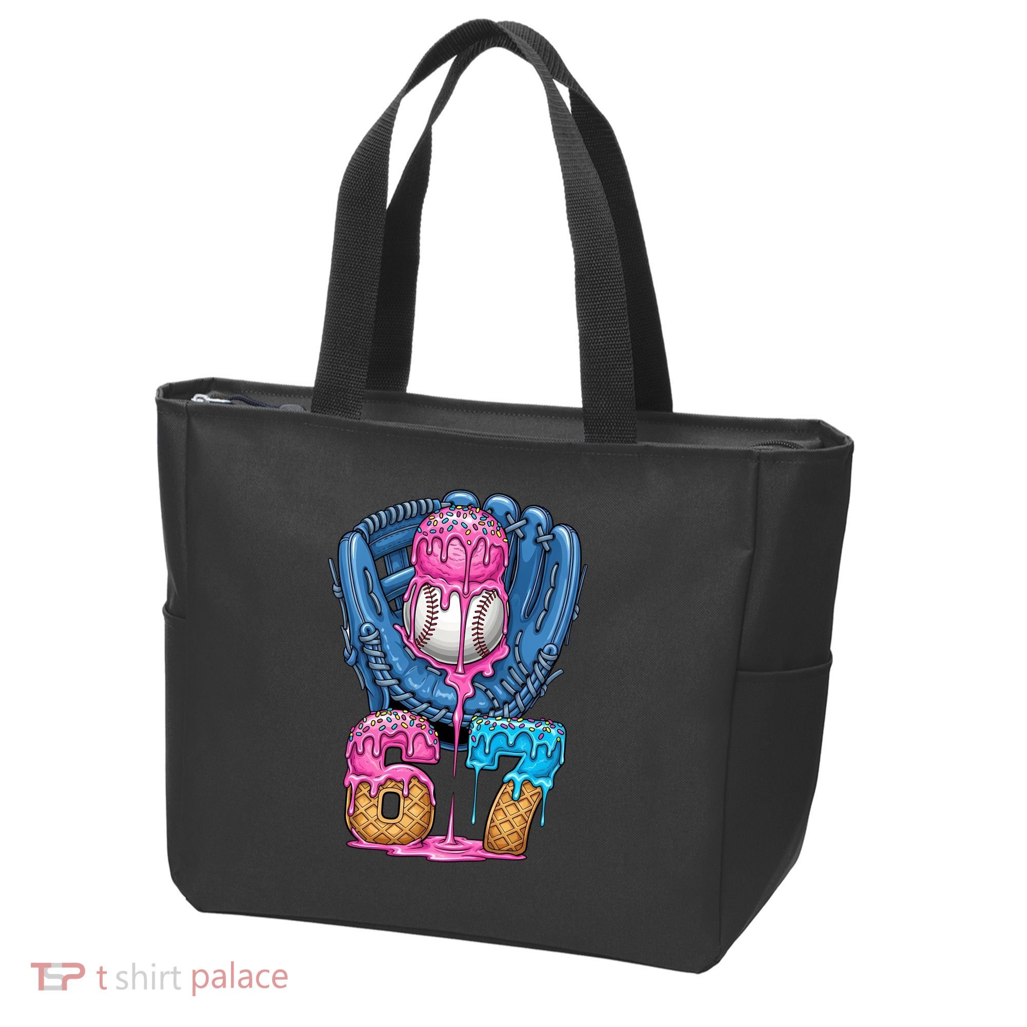Meme 67 Gen Alpha Slang Ice Cream Drip Baseball Glove Tote Bag