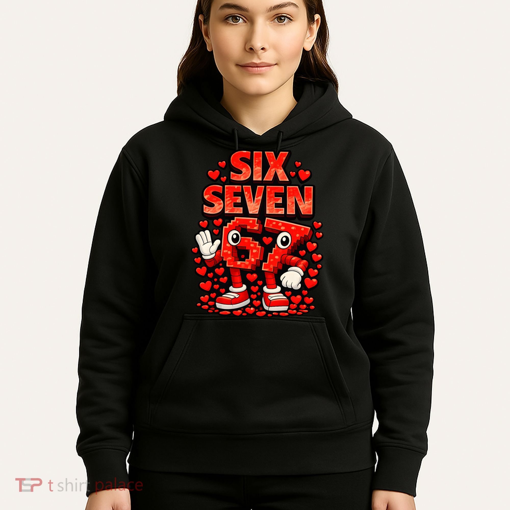 Meme 67 Six Seven 6 7 Valentine Heart Hoodie