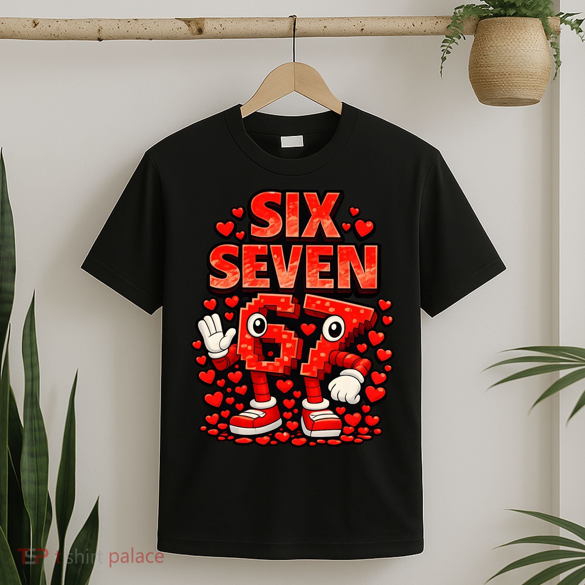 Meme 67 Six Seven 6 7 Valentine Heart T-Shirt