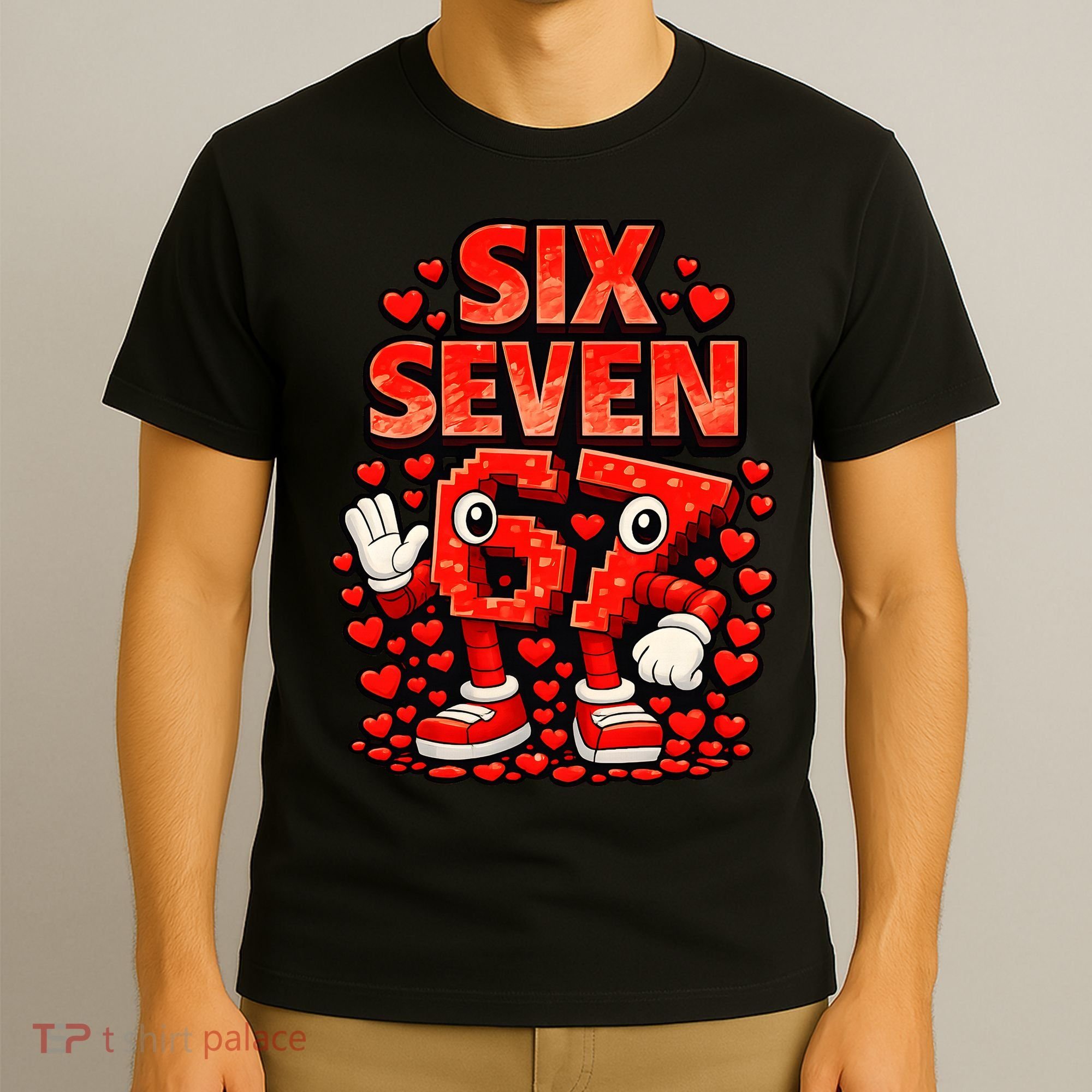 Meme 67 Six Seven 6 7 Valentine Heart T-Shirt