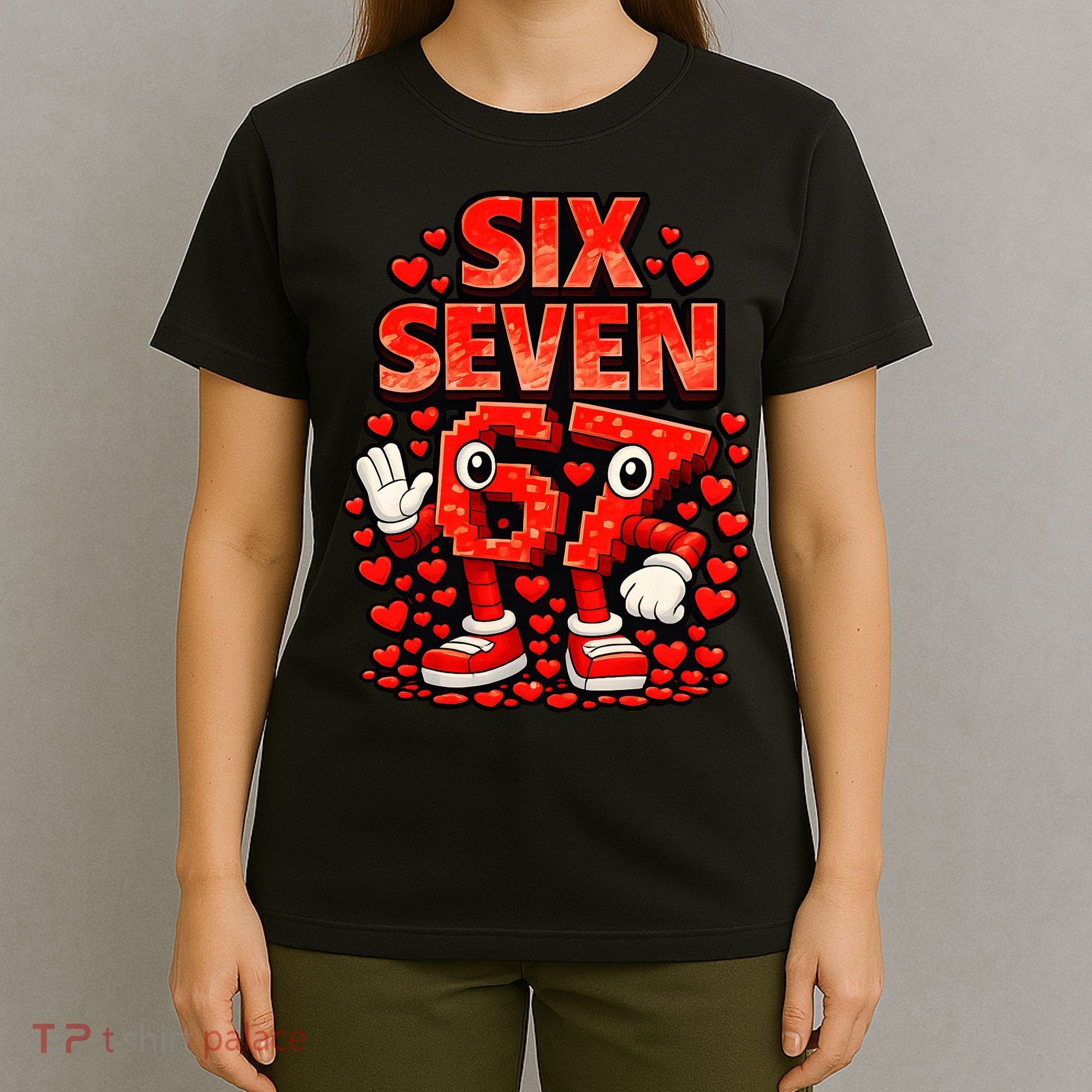 Meme 67 Six Seven 6 7 Valentine Heart T-Shirt