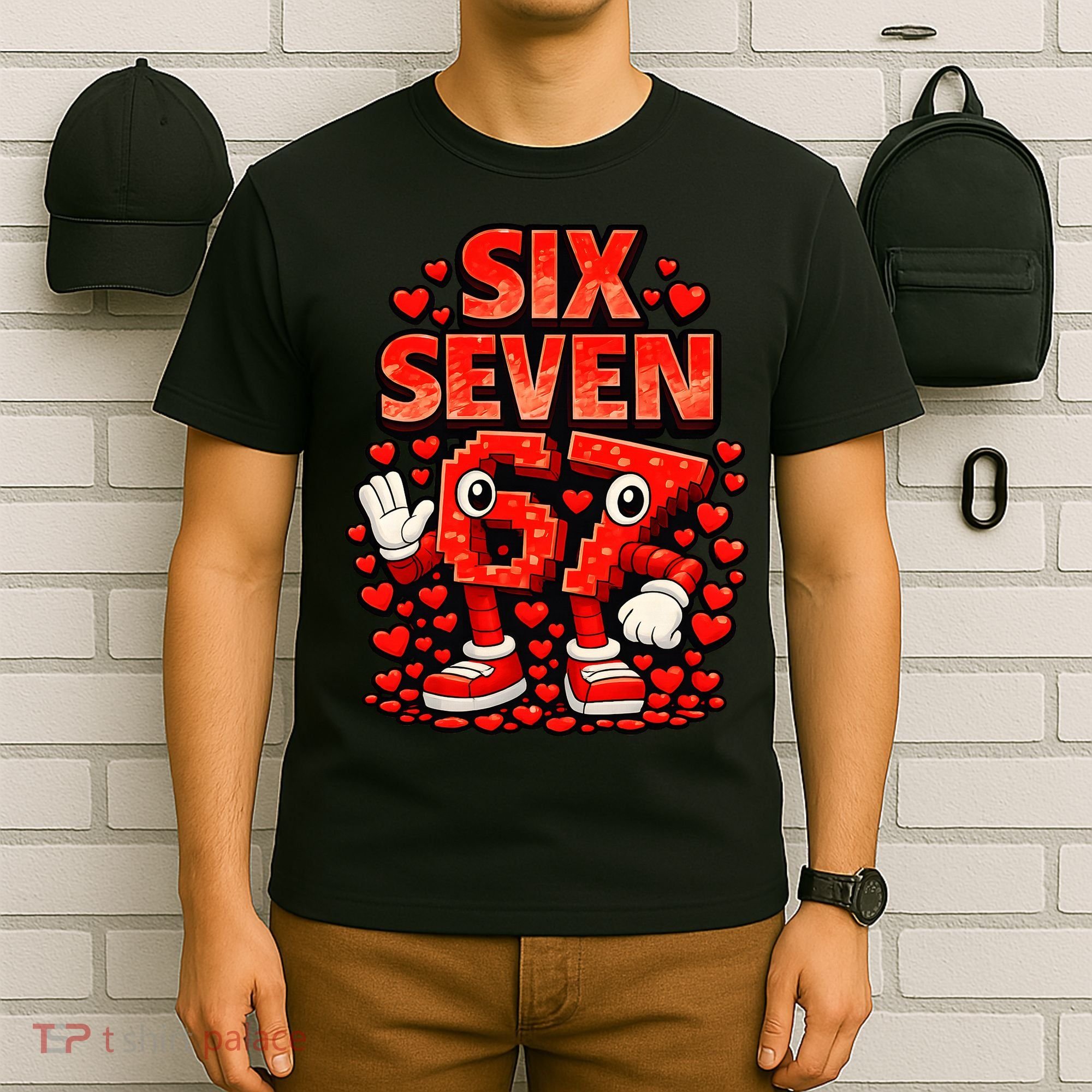 Meme 67 Six Seven 6 7 Valentine Heart T-Shirt
