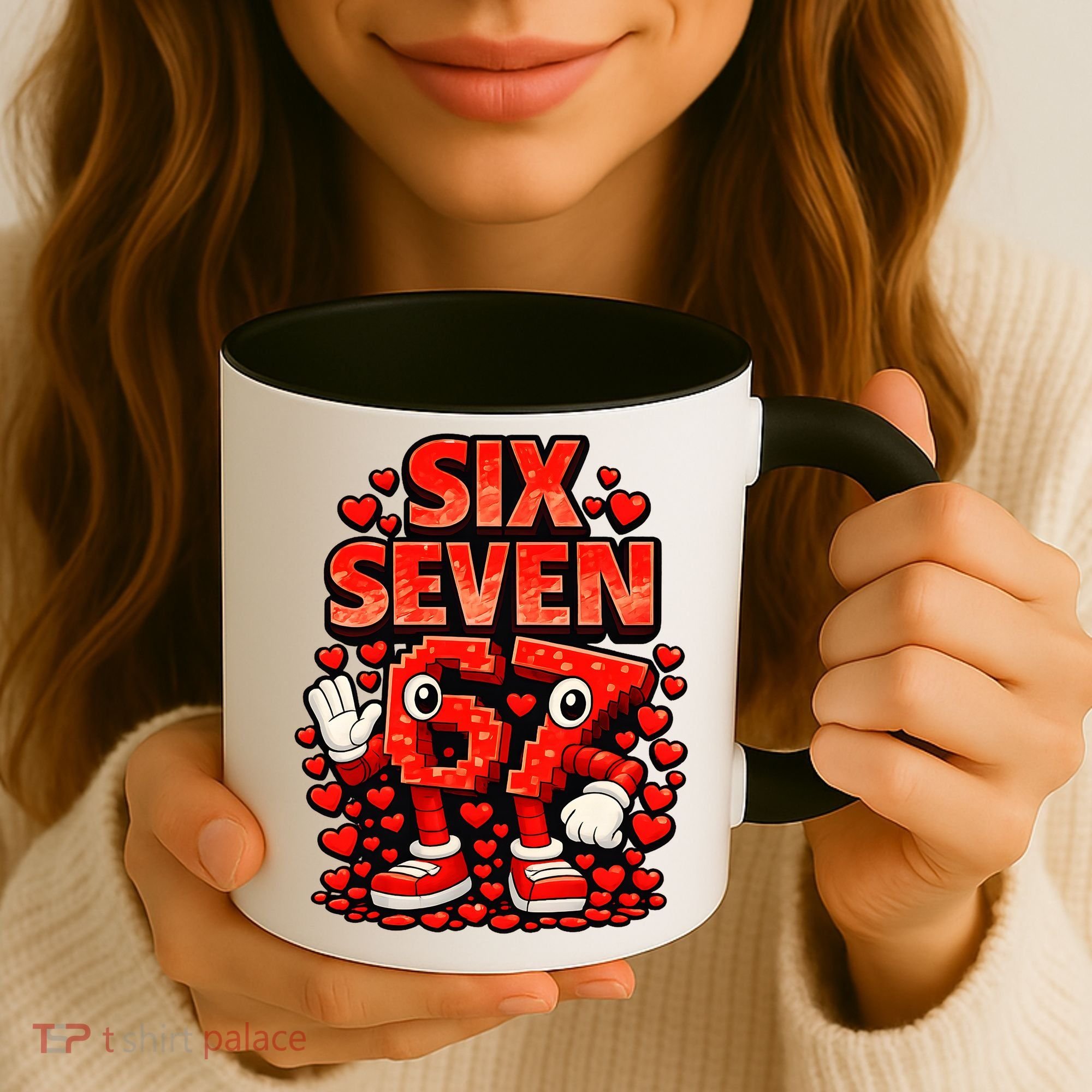 Meme 67 Six Seven 6 7 Valentine Heart Coffee Mug