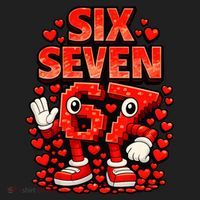 Meme 67 Six Seven 6 7 Valentine Heart Beanie thumb 2
