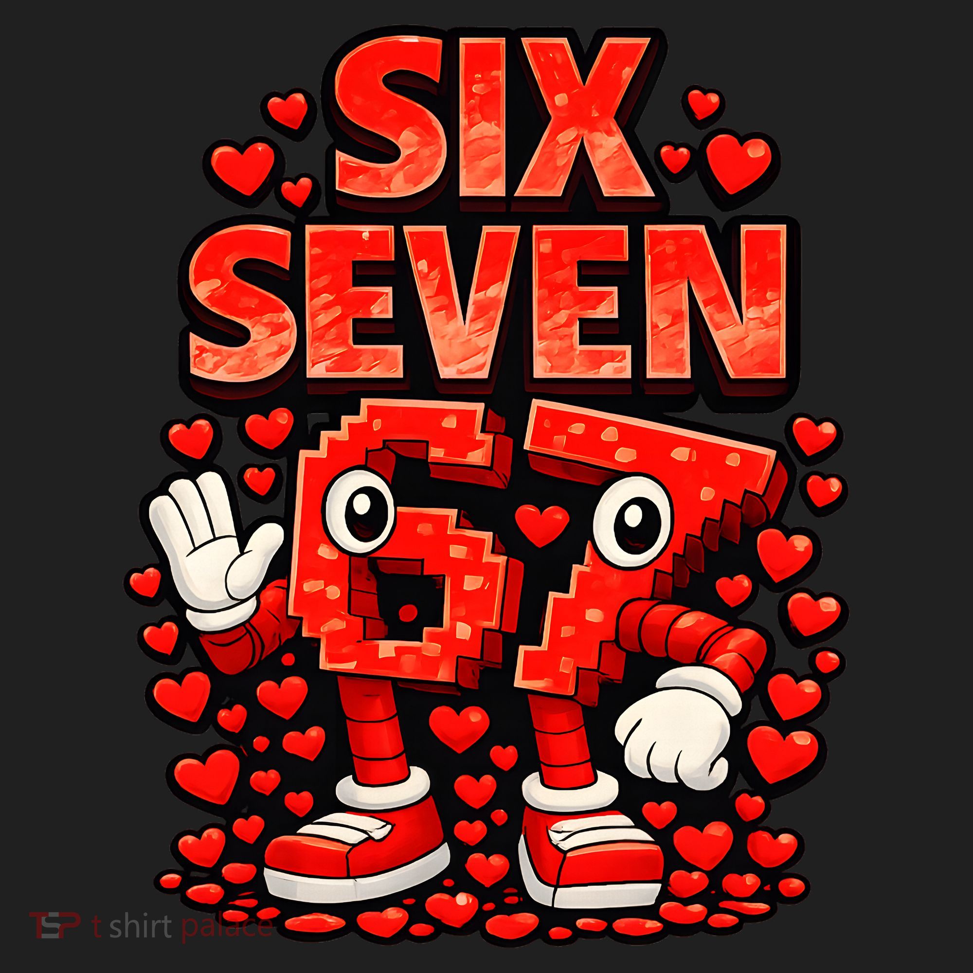 Meme 67 Six Seven 6 7 Valentine Heart Beanie