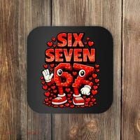 Meme 67 Six Seven 6 7 Valentine Heart Coaster thumb 0