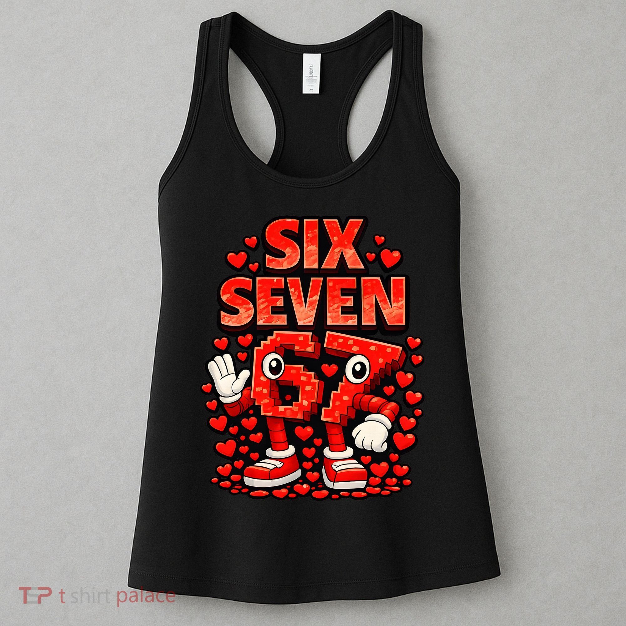 Meme 67 Six Seven 6 7 Valentine Heart Women's Tank Top