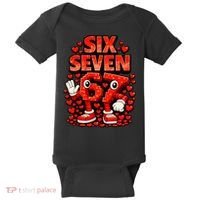 Meme 67 Six Seven 6 7 Valentine Heart Baby Bodysuit thumb 0