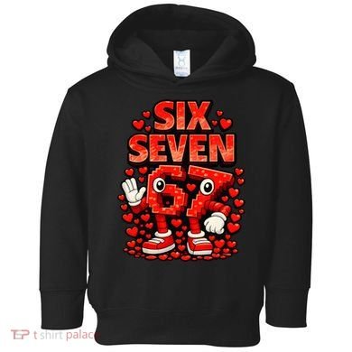 Meme 67 Six Seven 6 7 Valentine Heart Toddler Hoodie