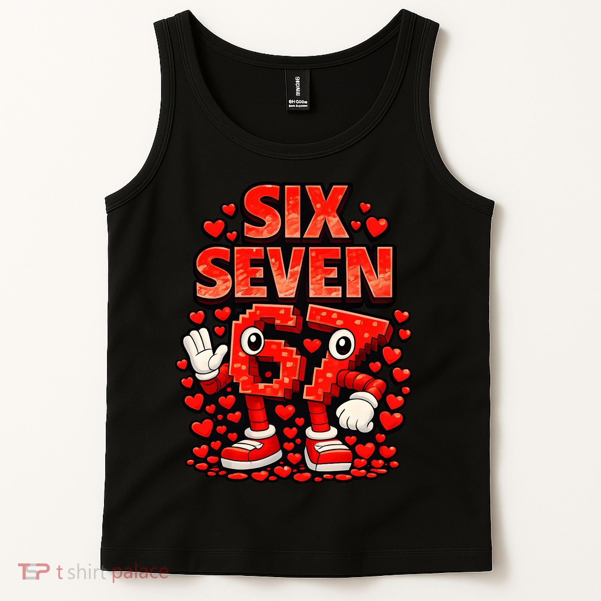 Meme 67 Six Seven 6 7 Valentine Heart Tank Top
