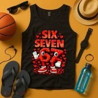 Meme 67 Six Seven 6 7 Valentine Heart Tank Top thumb 4