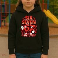 Meme 67 Six Seven 6 7 Valentine Heart Kids Hoodie thumb 3
