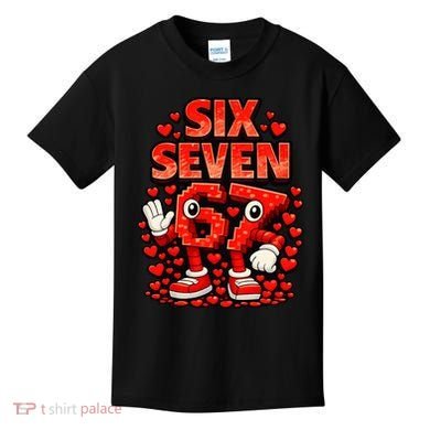 Meme 67 Six Seven 6 7 Valentine Heart Kids T-Shirt