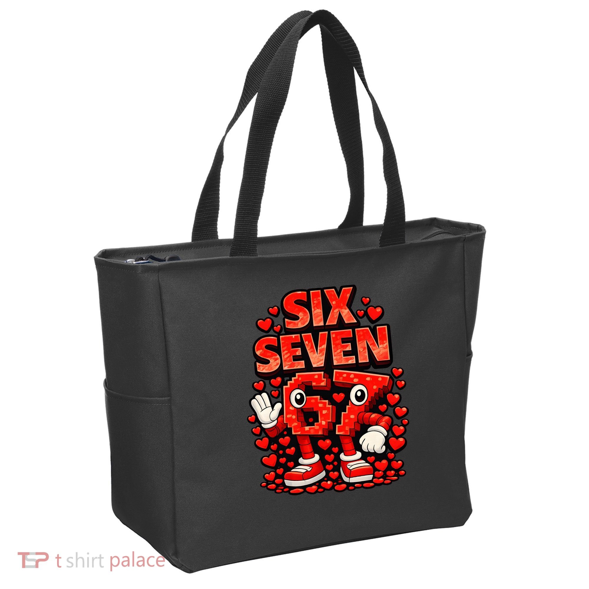 Meme 67 Six Seven 6 7 Valentine Heart Tote Bag