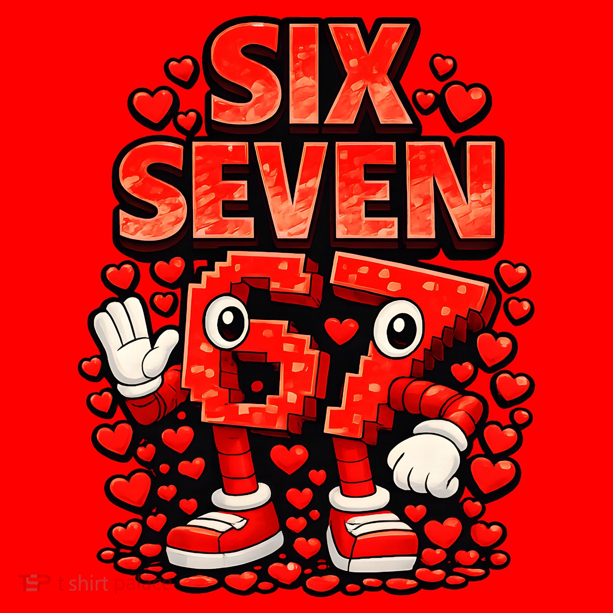 Meme 67 Six Seven 6 7 Valentine Heart Santa Hat