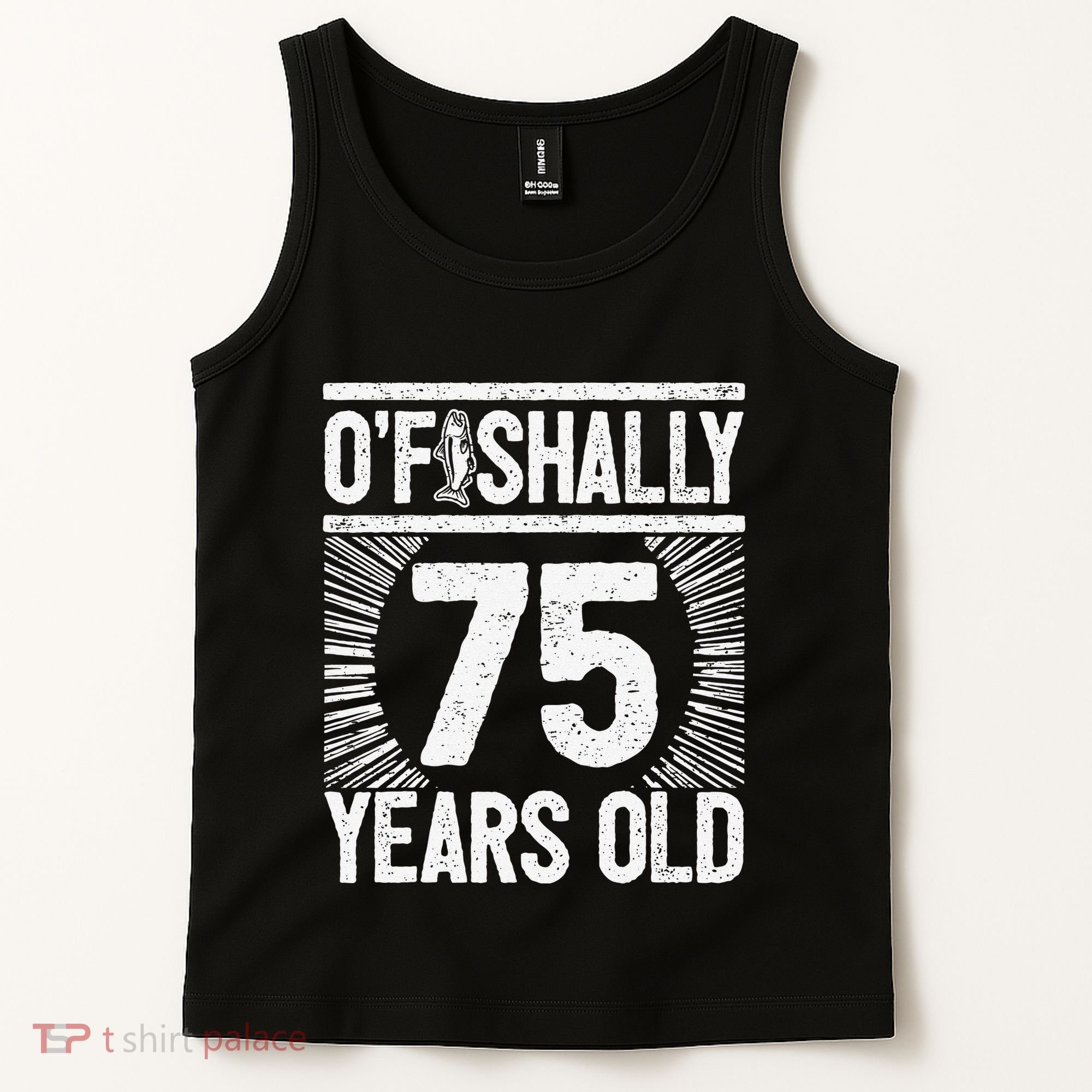Milestone 75th Birthday 75 Years Old Angler Tank Top