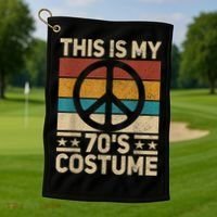 My 70s Costume 70 Style Peace Hippie 70's Disco 1970s Outfit Golf Towel thumb 1