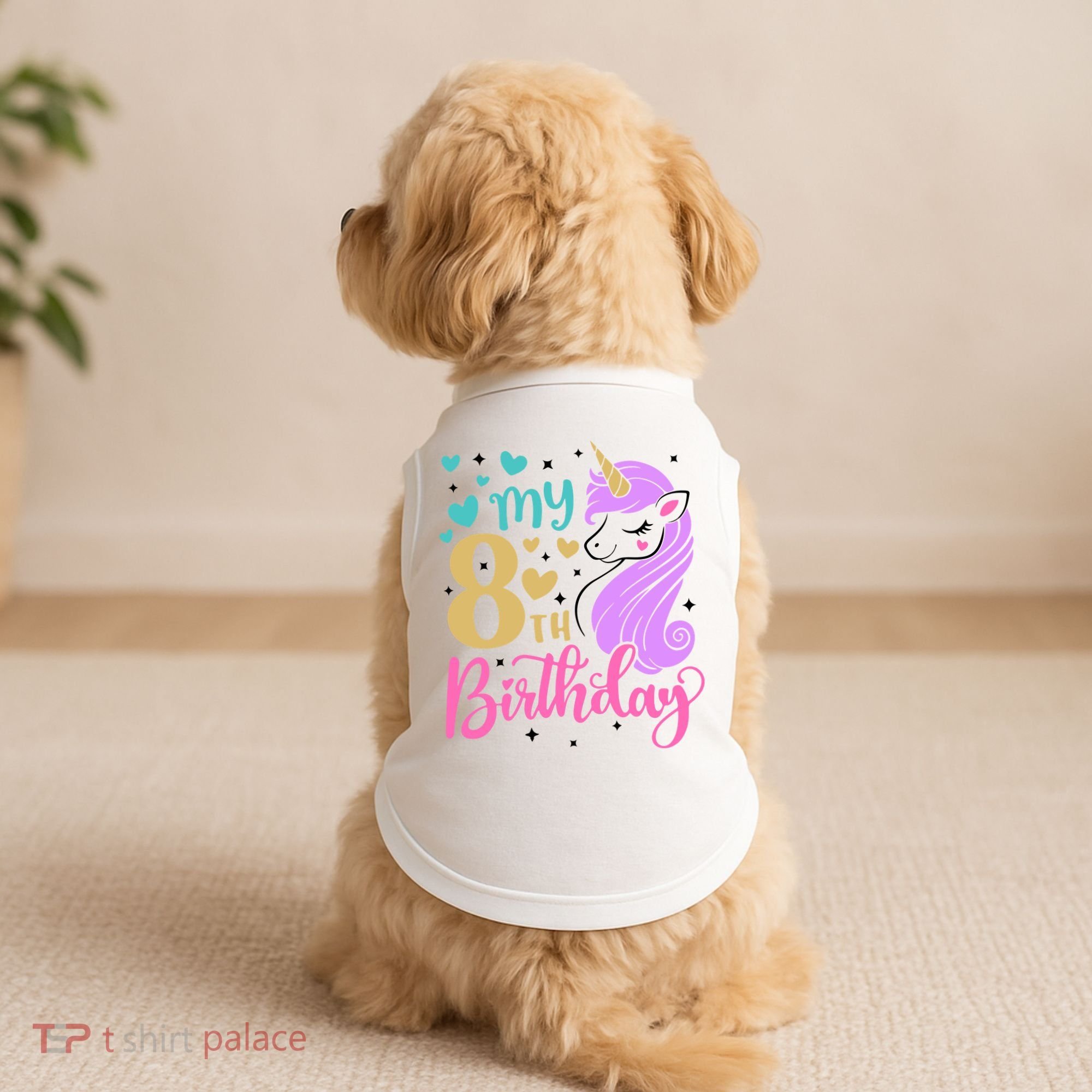 My 8th Birthday Eighth Bday Unicorn Birthday Birthday Girl Doggie Tank