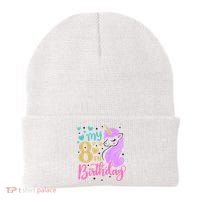 My 8th Birthday Eighth Bday Unicorn Birthday Birthday Girl Beanie thumb 0